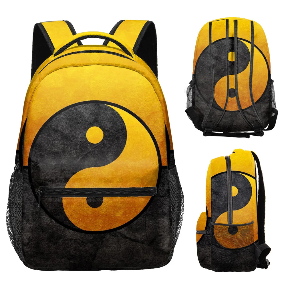 

Популярные Молодежные школьные ранцы Kpop унисекс, дорожные рюкзаки Инь-Ян, Тай-Чи, водонепроницаемые Наплечные рюкзаки из ткани Оксфорд с 3D-принтом для ноутбука
