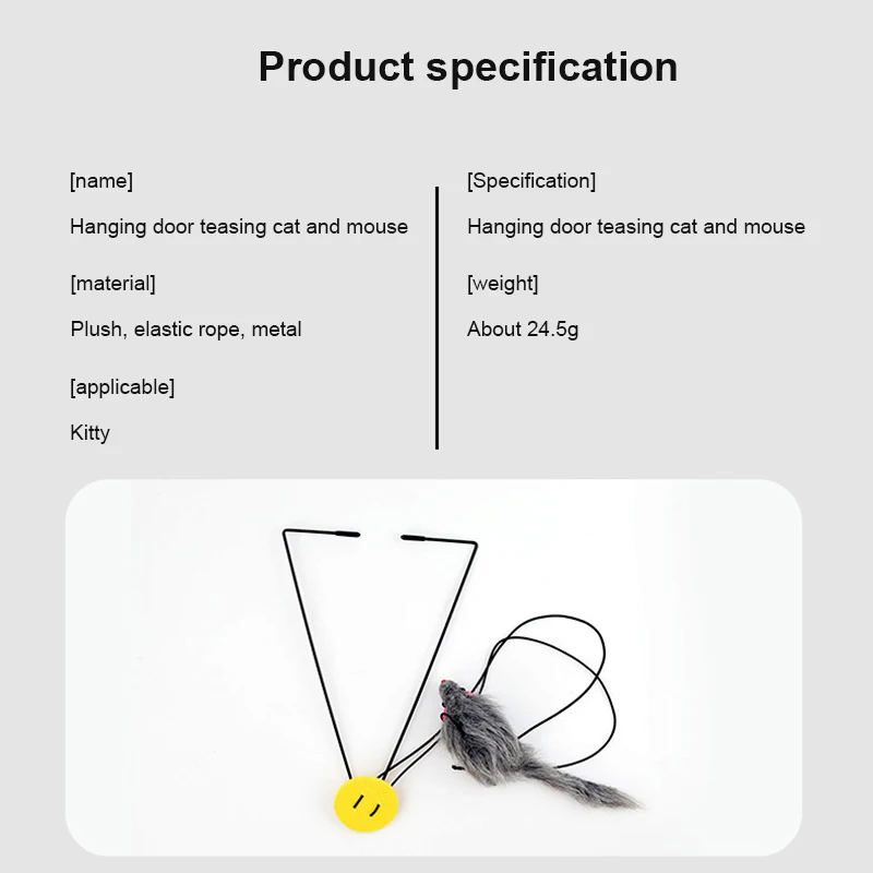 Funny Cat Toys Self-hey Hanging Door Mouse Retractable Plush Mice Stress Relieve for Living Room Hanging Kitten Toys Interactive