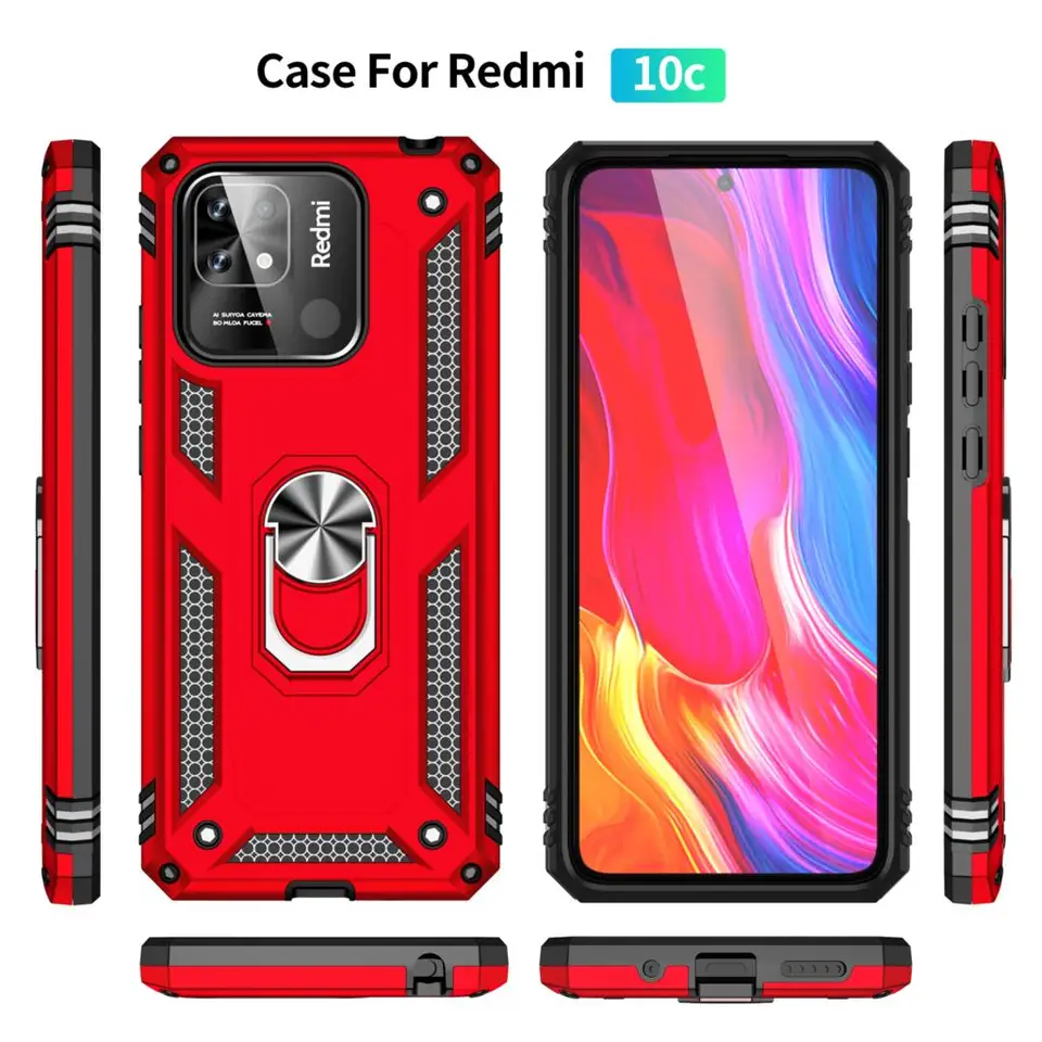 Topme Cover per Redmi 10C / POCO C40 (6.71 Inches) Custodia Case, Protezione Della Pelle Della Custodia in Silicone Tpu - Rosso Cina