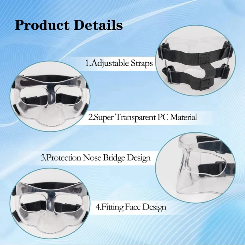 Sports Face Guard Nose Guard Broken Nose Basketball Football Softball Training Face Protect Shield