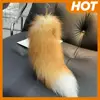 Huge Fluffy Faux Fur Fox Tail Keychain Fur Pendant Key Chain Bags Charm Keys Holder Keyring Keychain Pendant Gift for Women Girl