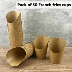 Eco - Friendly Sturdy Disposable Paper Cups - 50 Pack for Snacks, Desserts, and Parties (50pcs)