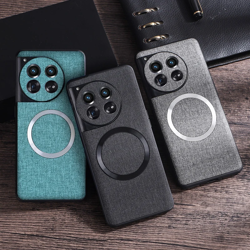 Magnetic Premium Fabric + TPU Anti-slip Ultra-Thin Woven Textile Felt Cloth Phone Case