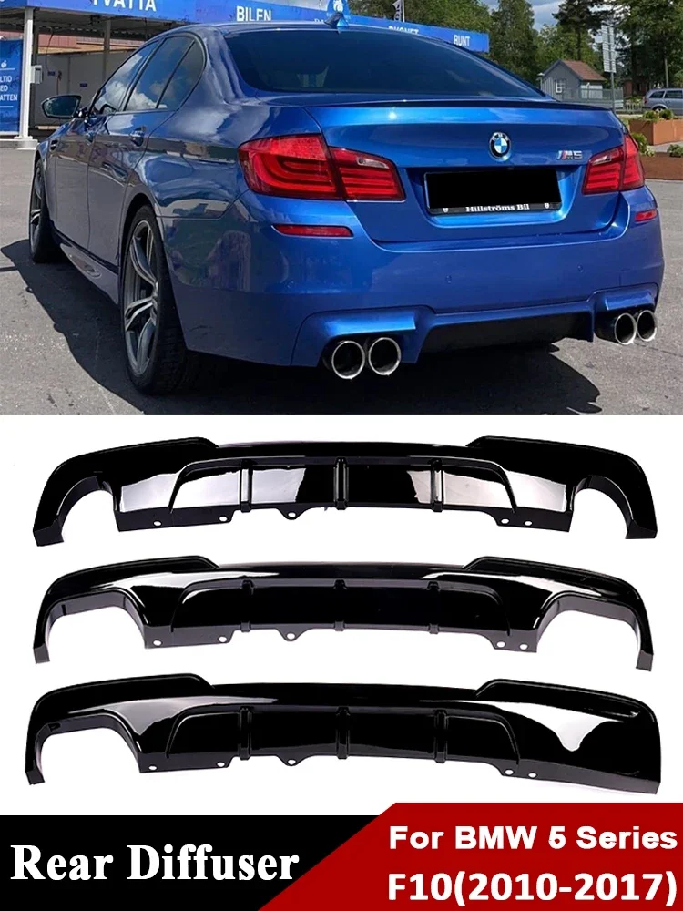 

For BMW 5 Series F10 F11 2010-2017 M Sport M Tech Carbon Rear Bumper Diffuser V Type Competition Diffusor Lip Car Accessories