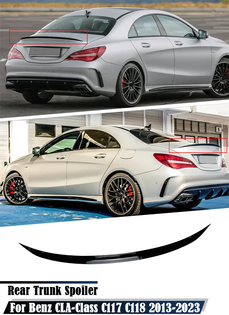 Hinten Flügel Spoiler Für Mercedes Benz CLA Klasse C117 C118 CLA200 CLA260 CLA45 AMG 2013-2023 Auto Hinten stamm Boot Lip Spoiler Flügel – Detail 1