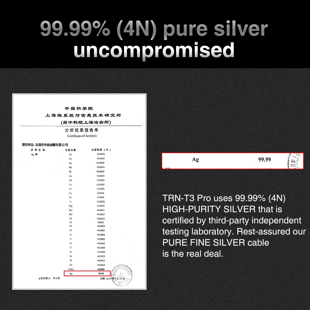 TRN T3 PRO 8 코어 순수 실버 케이블 4.4/2.5/3.5/유형 C MMCX/2PIN 커넥터 Kz Moondrop VX PRO BAX 용 업그레이드 된 와이어 이어폰