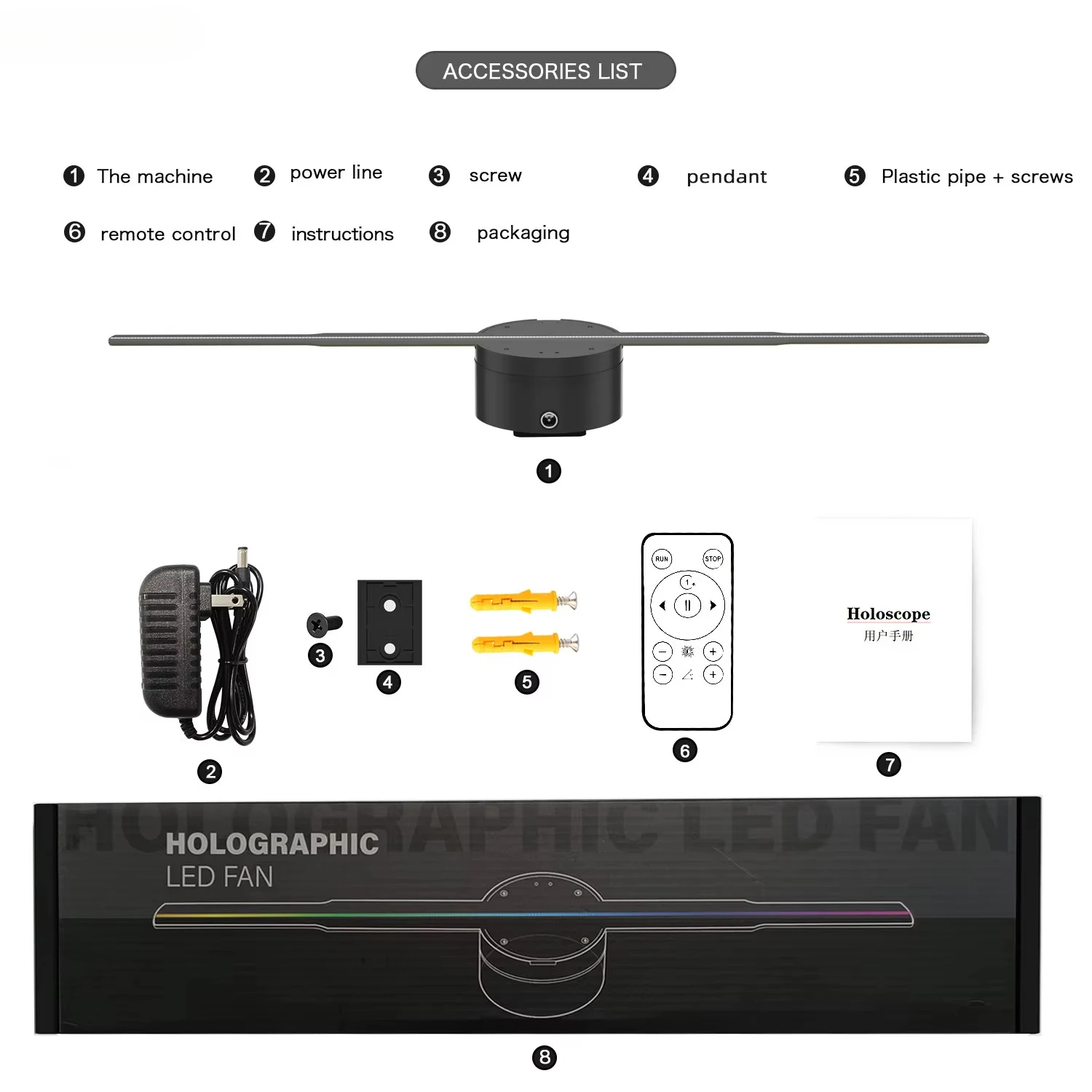 3D Advertising Projector Wifi Led Sign Holographic Lamp Player Remote 3D Fan Hologram Projector Logo Light