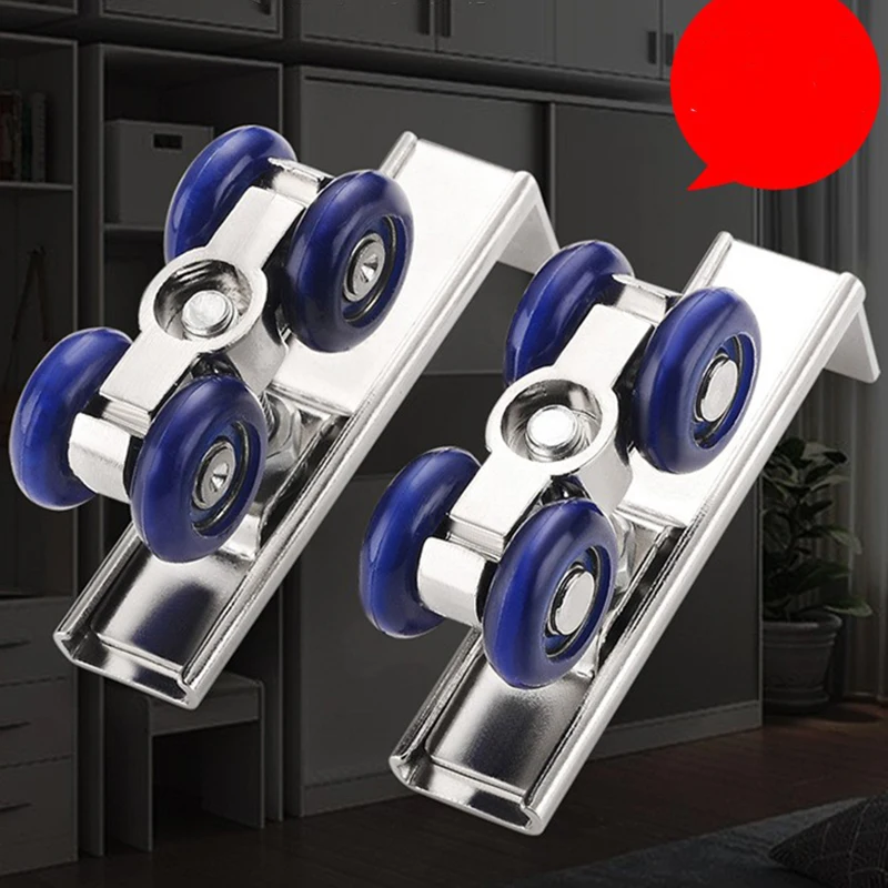 Set Di 4 Pulegge Inferiori Per Porta Scorrevoli E Mobili – Ruote In Gomma Da 2 Cm, Facili Da Montare