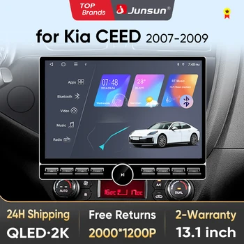 Radio de coche Junsun QLED inalámbrico de 13,1 pulgadas con CarPlay y Android Auto para Kia cee'd 2007-2009, sistemas inteligentes para coche, DSP, SWC, RDS, GPS, FM, BT 1