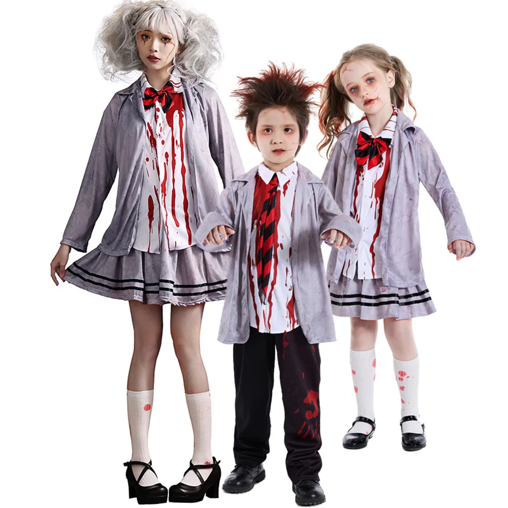 

Halloween Horror Vampire Bloody Cosplay Zombie Girl Kids Witch Costume Scary Ghost Bride Dress Carnival Themed Party Fancy Dress