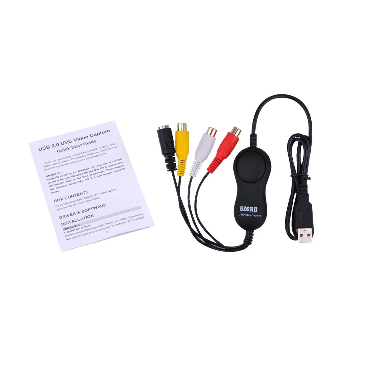 USB Audio Video Capture Card DVD VHS DVR S-video AV Analog