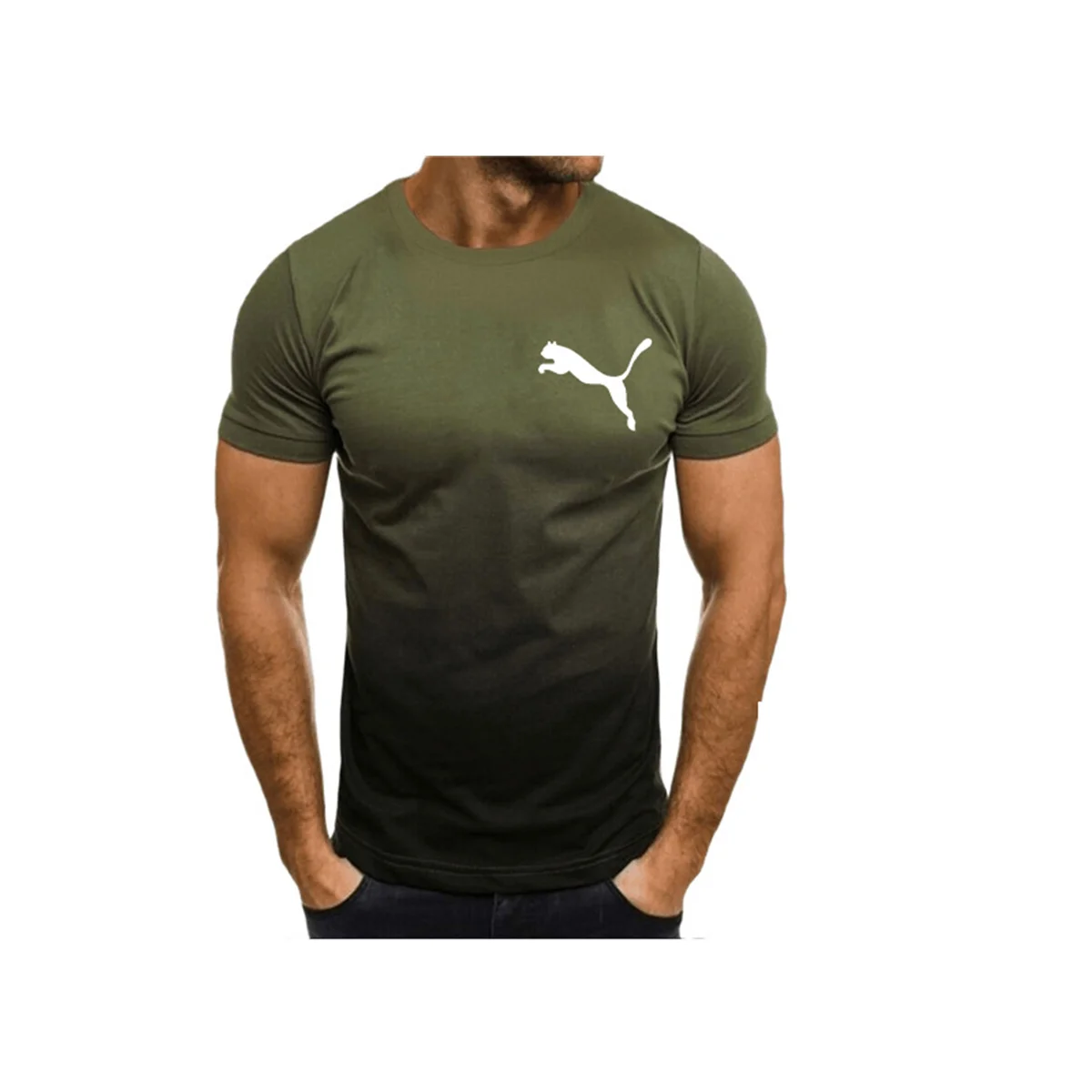 

Handsome animal print men's T-shirt sports casual men's round neck top large size men's short-sleeved T-shirt summer new style