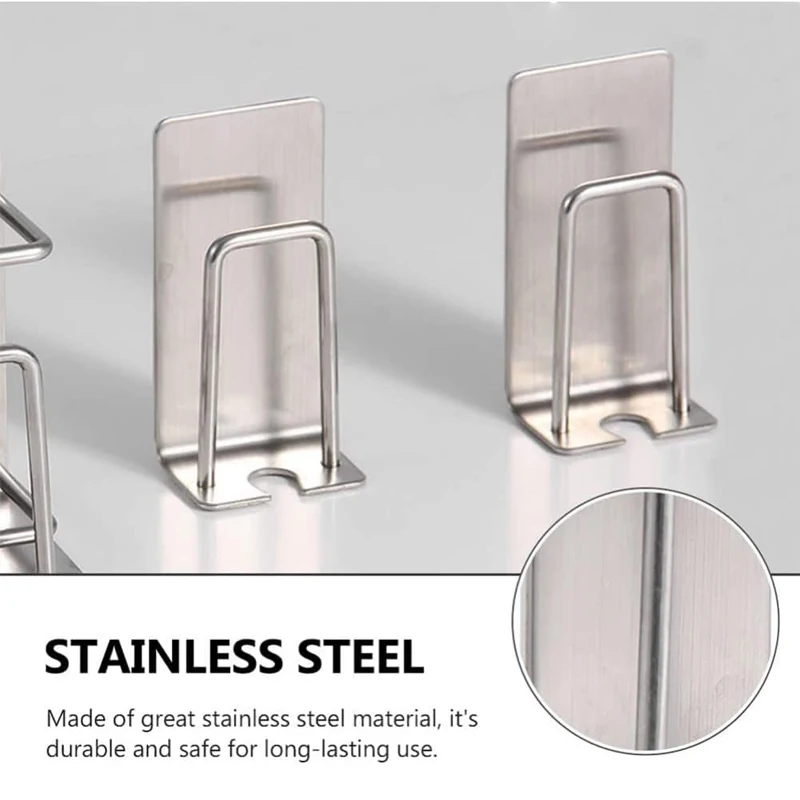 Toothbrush Holder Stainless Steel Toothbrush Holder Wall Mounted Adhesive Toothbrush Cup Holder Space Saving Home Organizer