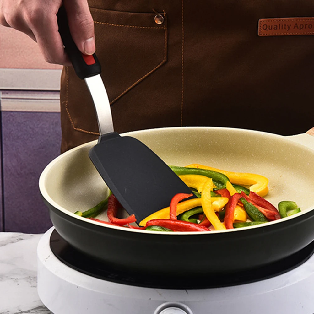 1~5PCS Frying Spatula Non-Stick Slotted Turner Kitchenware Turner Spatula Shovel Stainless Steel Silicone Steak