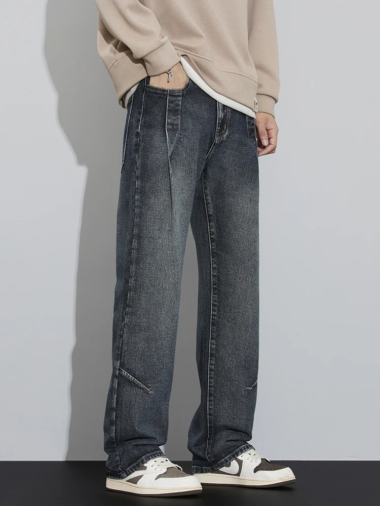 جينز كوري عتيق للرجال لخريف جديد ملابس خروج شخصية...