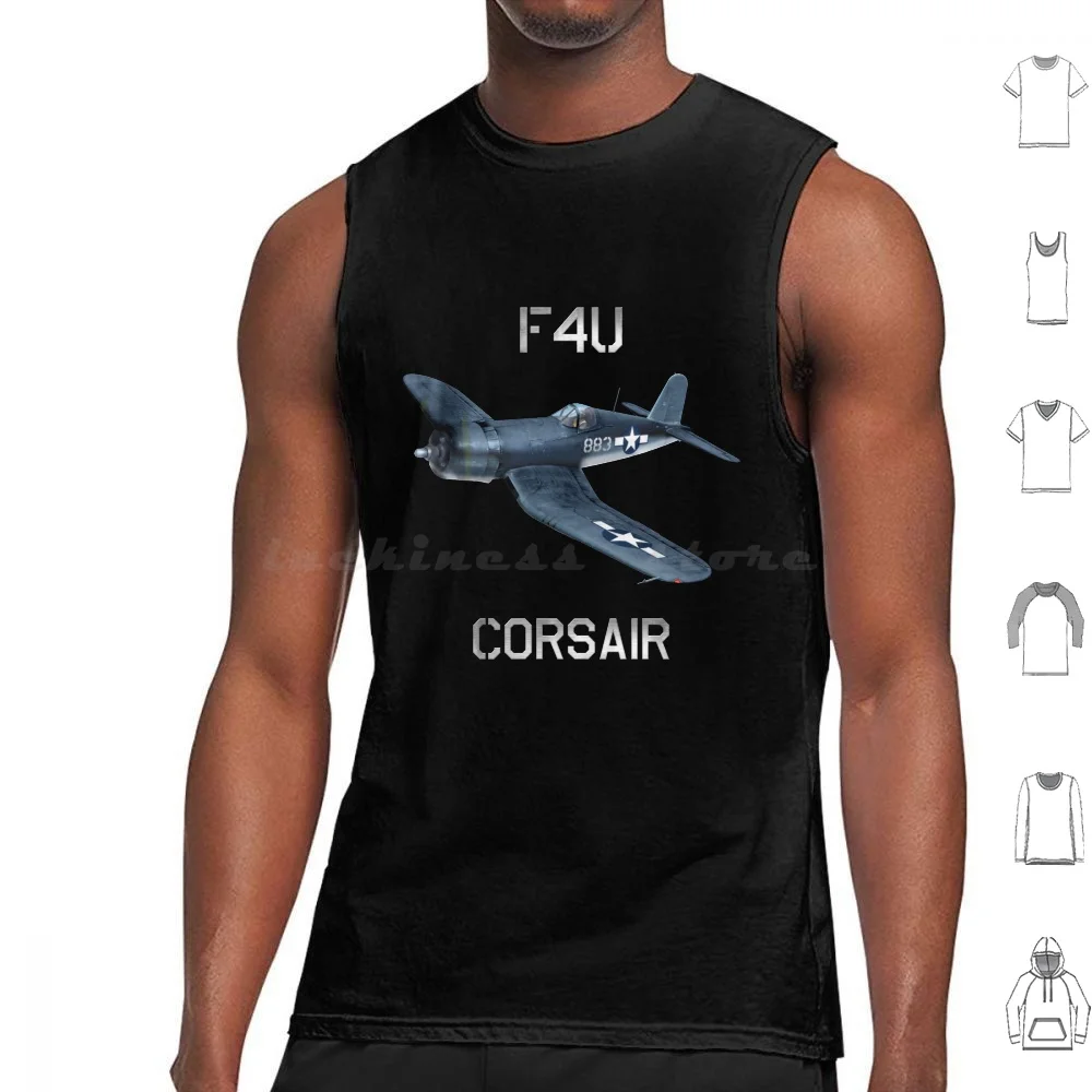 F4U Corsair American Fighter Carrier Pacific World War 2 Canotte Gilet Senza Maniche Corsair Plane F4U Fighter Ww2 F4U Corsair