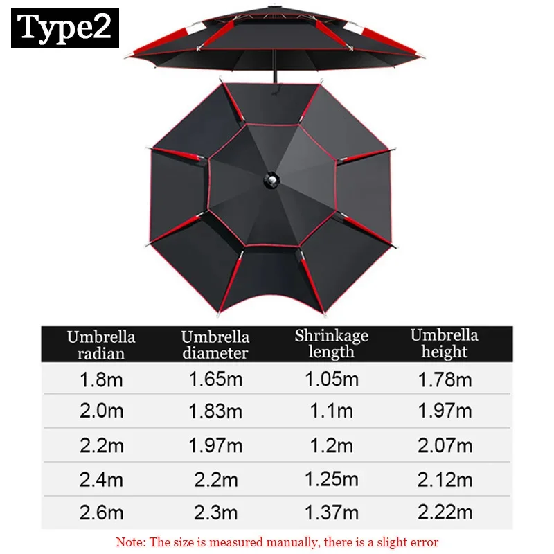 Folding Fishing Umbrella Rainproof Sun Protection Anti-UV Wind-resistant Thickened Adjustable Outdoor Large Fish Umbrella fold parasol