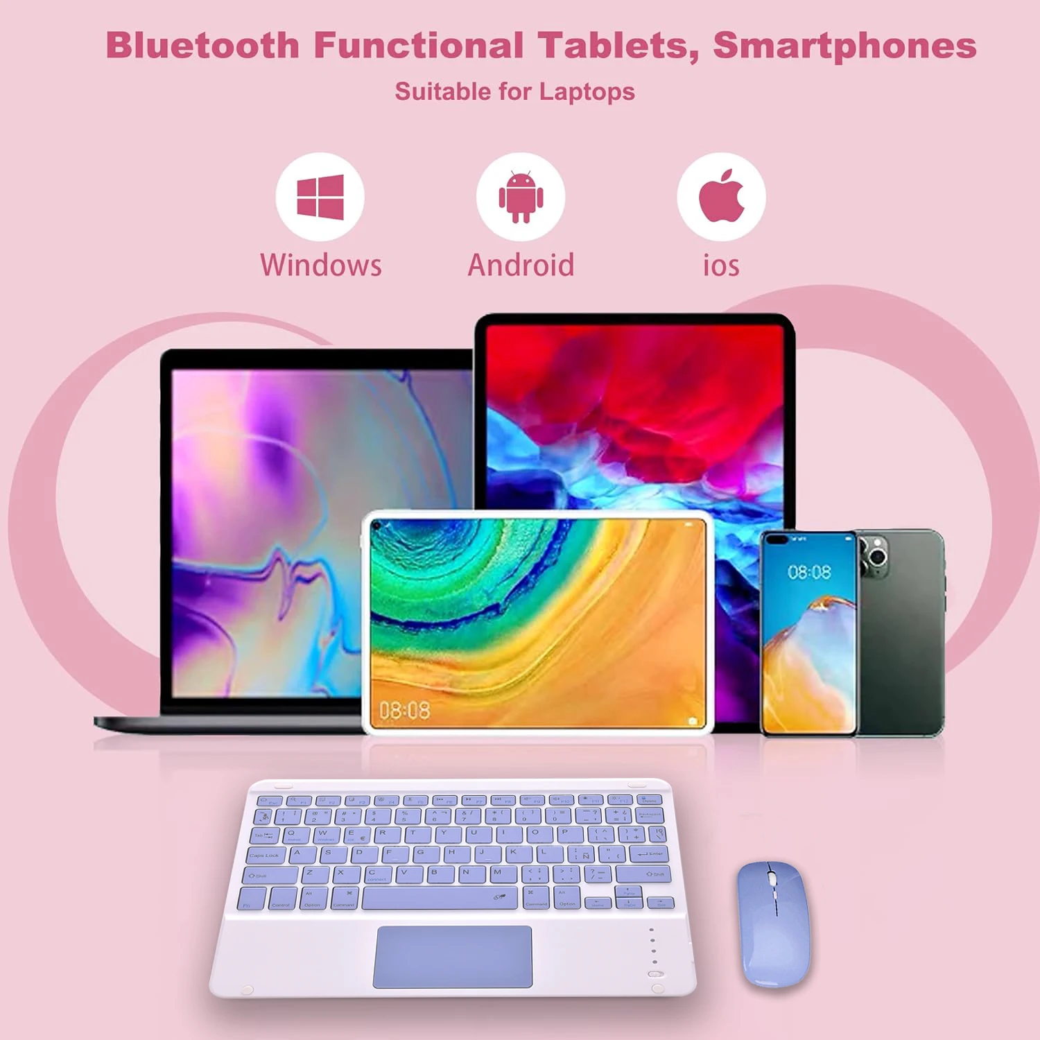 Mini Spanish Keyboard Mouse For iPad Phone IOS Android Tablet 10 inch Touchpad Bluetooth-Compatible Keyboard For Samsung Xiaomi