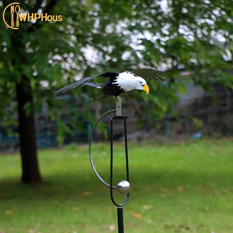 

1PC Garden Stake Eagle Windmill Iron Garden Eagle Birds Sculptures Lawn Ornaments Crafts Garden Art Decor for Garden Patio Yard