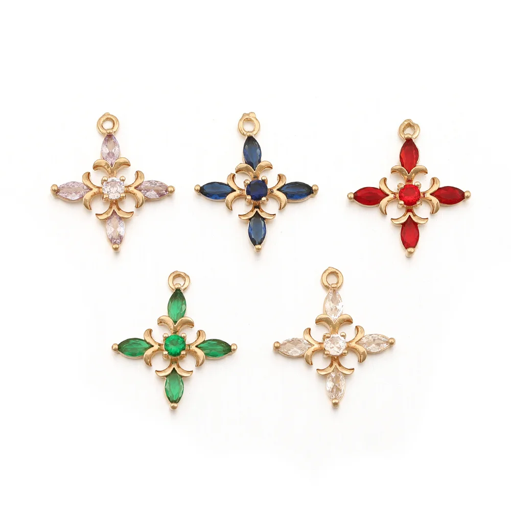 Cordial Design 17*20MM 50Pcs Rhinestone Pendant/Jewelry Findings & Components/CZ Charms/Flower Shape/Hand Made/DIY Jewelry Parts - cordial
