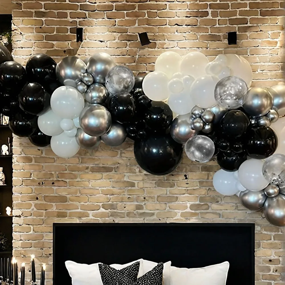 Birthday Balloons 40pcs Black And White Confetti For Graduation Ceremony Wedding Anniversary