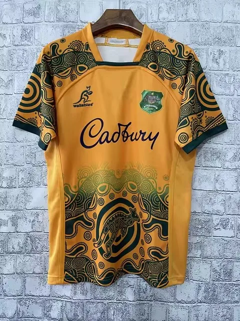 Australian Wallabies Home Jersey MENS INDIGENOUS RUGBY JERSEY size S--5XL