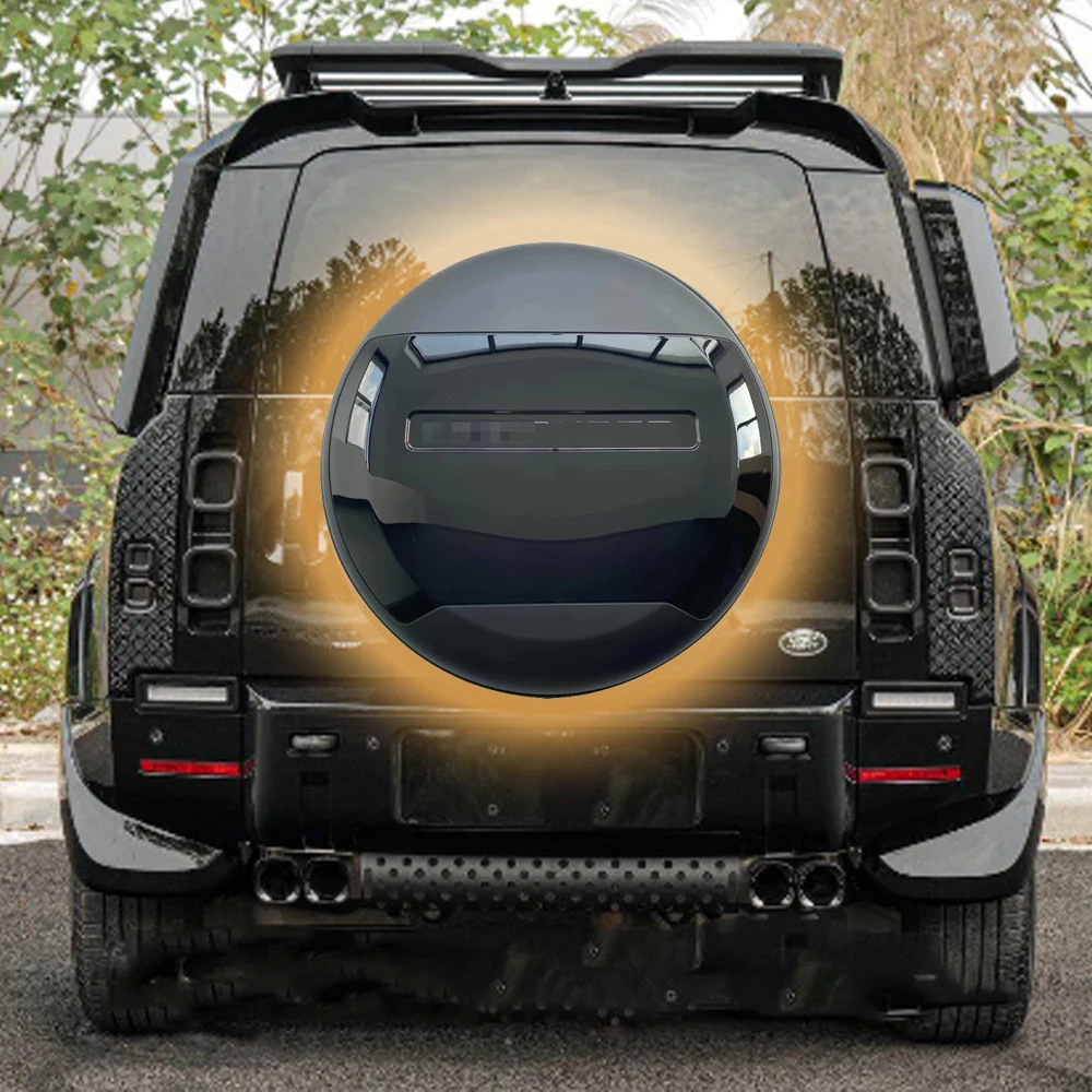 ABS Plastic Spare Tire Cover For 2020-2024 Land Rover Defender - Black Wheel Protector 12 thumbnail image