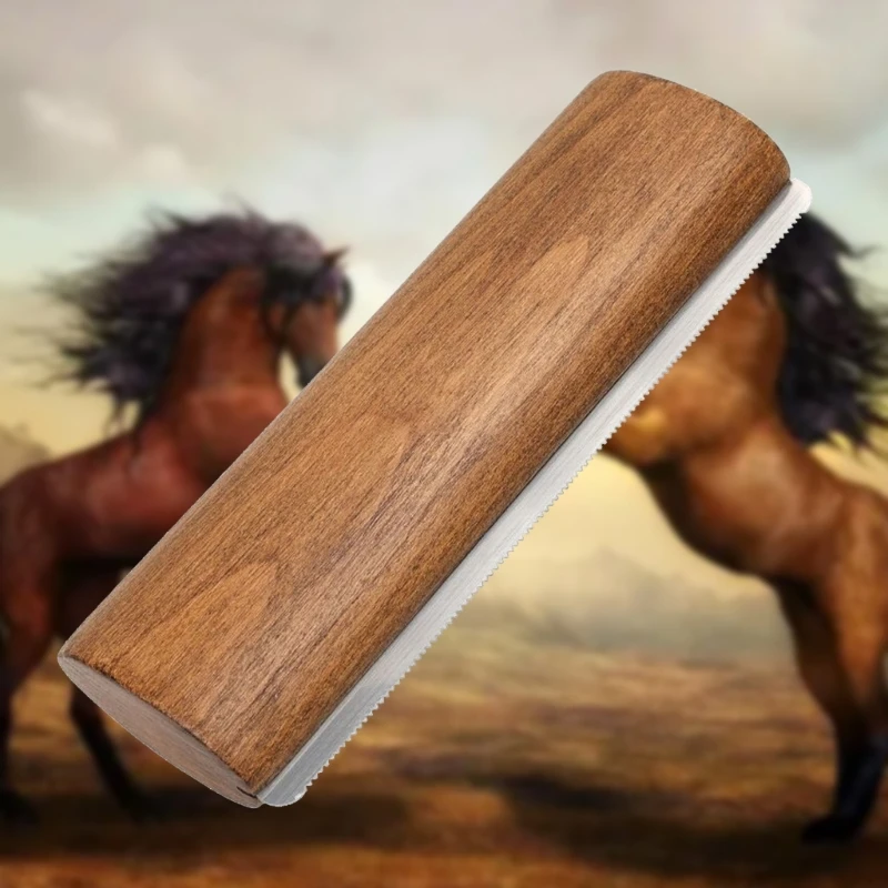 Wooden Handle Horse Shedding Brush Horse Hair Brush Scrapers Pet Hair Removal Tool 4