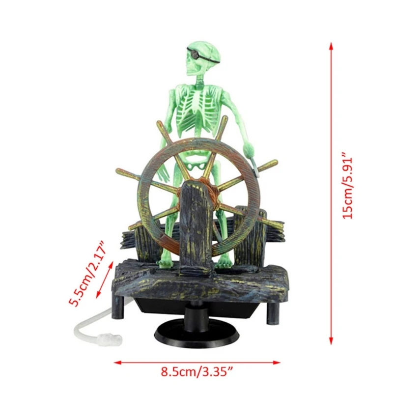 Aquarium Decor Pirate Captain Skeleton Small Fish Tanks Betta Accessories for Freshwater and Saltwater aquarium accessories