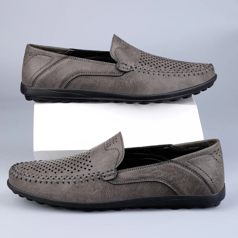 Split Leather Men Loafers Slip On Flats Casual Shoes For Men Moccasins Super Soft Men Footwear For Summer And Spring
