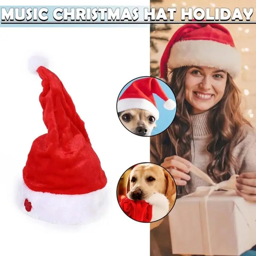 

Электрические рождественские шапки, поющие, танцующие с музыкой, новогодняя Детская шапка, рождественские электрические качели, движущиеся шапки Санты, аксессуары для детей