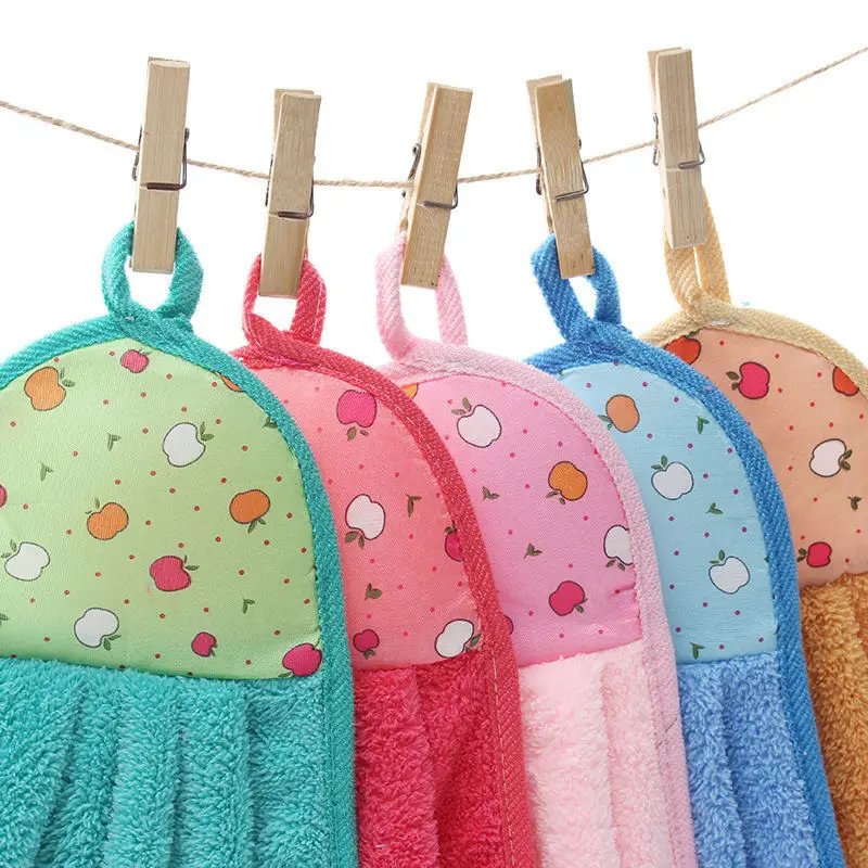 Hand Towel 2/4pcs Kitchen Towel Hanging Cloth Hand Towels Coral Fleece For Home Bathroom Supplies Absorbent Napkins Bathrobe Textile Garden