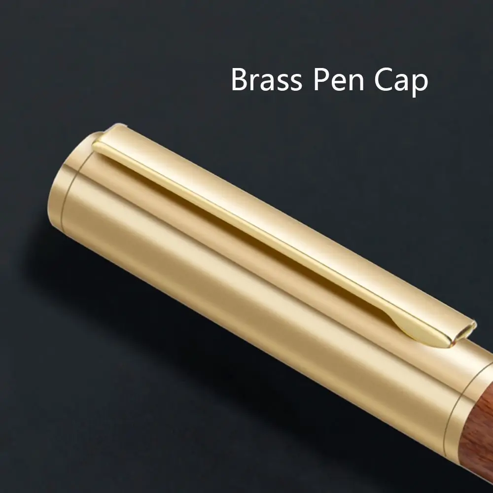 Creative Wood Body Ballpoint Pen Business Brass Fountain Pen Students Gift Neutral Pen School Office Supplies