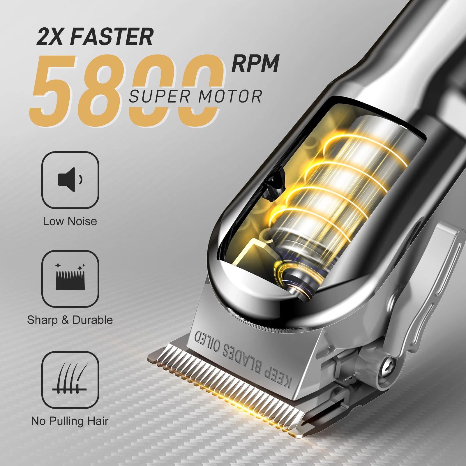 Sejoy Electric Hair Trimmer Cordless Professional Rechargeable Shaver Hair Cutting Machine for Men Hair Clipper Barber Shop 3