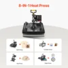 Heat Press Machine 8 in 1 Combo 15x15 Inch, 360° Swing Away Digital Tshirt Press Machine, Clamshell Sublimation Heat Press 3