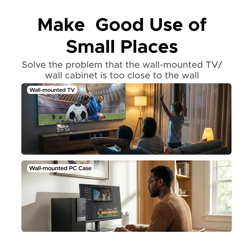 UGREEN 8K@60Hz HDMI 호환 측면 벤딩 90도 직각 어댑터 노트북 모니터용 HDMI 확장 커넥터