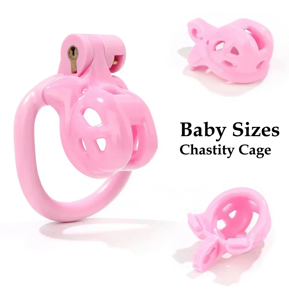 Penis chastity cage baby sizes cobra chastity cage devices pink/black/whie with 4 size cock rings men cuckold lockdown bird adult sex toy chastity lock sex toy chastity cage accessory