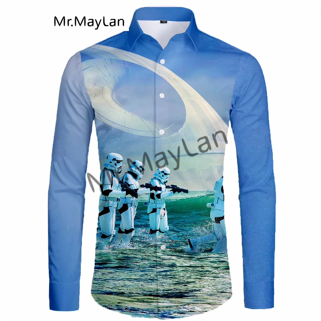 

Spaces A Warriors 3D Printing Colorful Men/Women Leisure Chemise Unisex Hawaiian Blouse Fashion Streetwear Long Sleeve Shirt-104