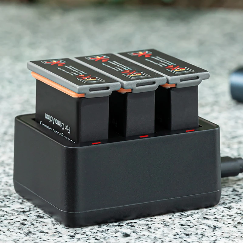 ONE, Acessórios para câmera, AÇÃO 1, 3 em 1, 3pcs, 1200mAh