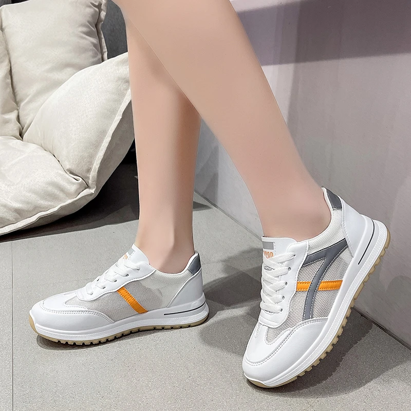 

Женские кроссовки на шнуровке, однотонные спортивные туфли на вулканизированной подошве, весна 2023