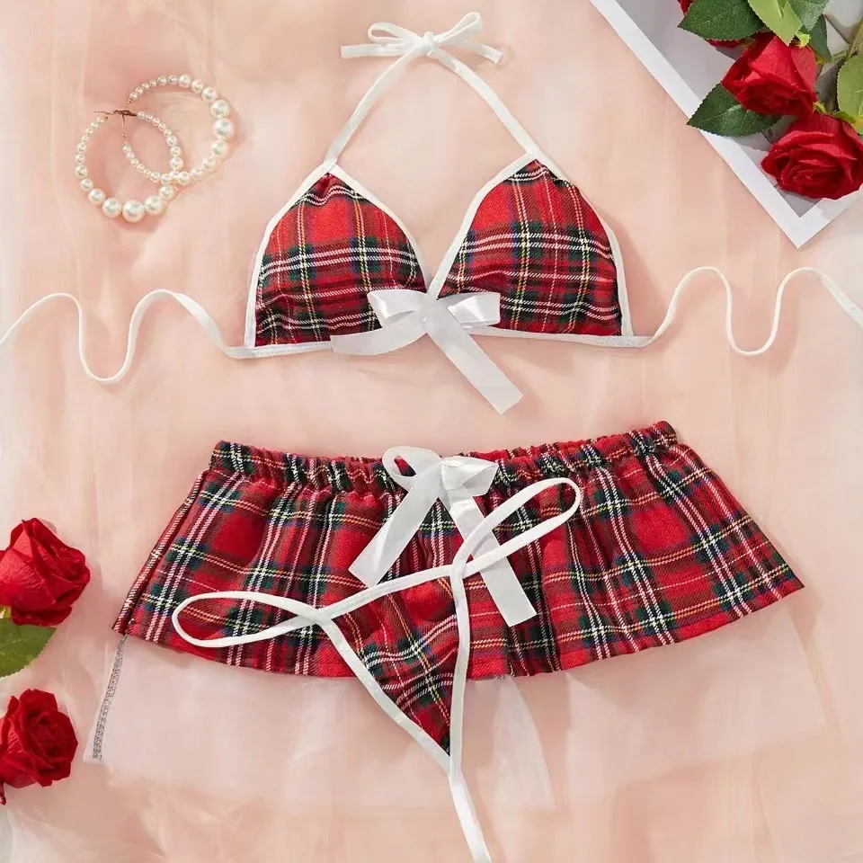 Lencería exótica para mujer, disfraz de Cosplay, vestido Sexy, uniforme de Cosplay, disfraz de colegiala, lencería exótica Sexy, picardías de talla grande