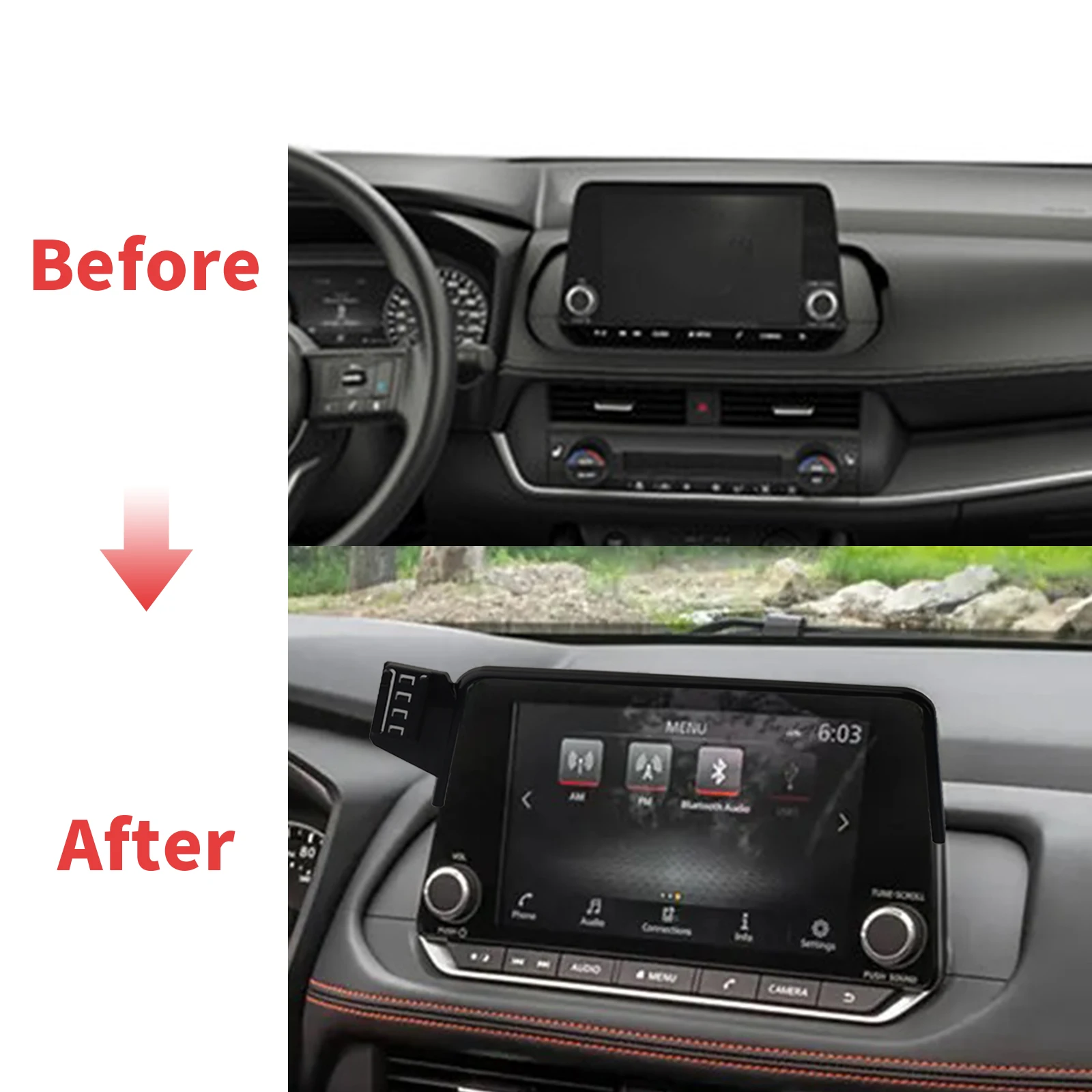 8inch Phone Holder Screen Fixed Navigation Bracket Base Wireless Charging Accessories For Nissan Rogue-T33