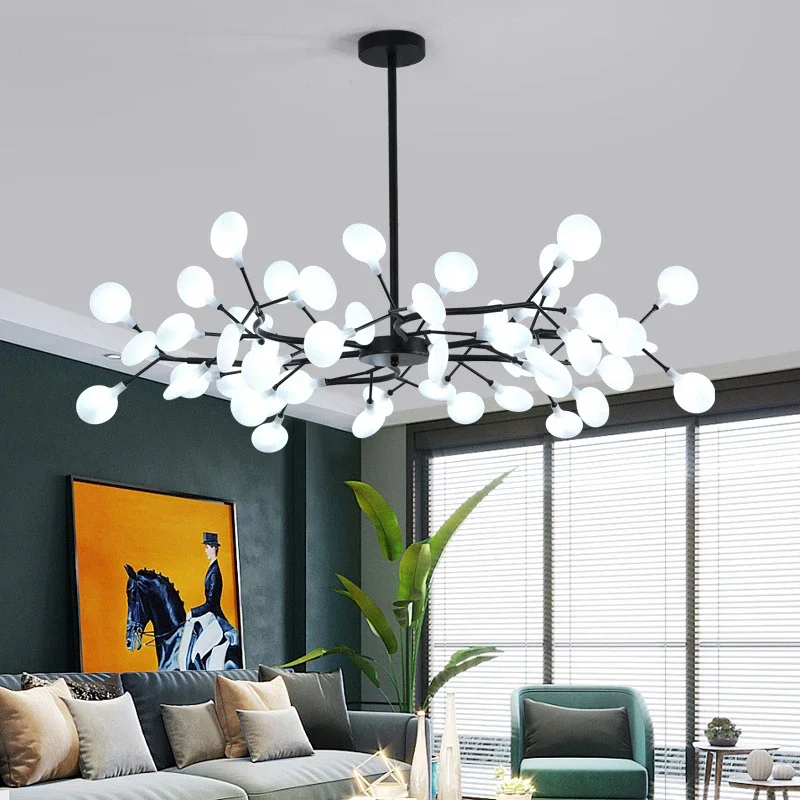 

Modern led petal chandelier living room bedroom kitchen Nordic firefly lamp home interior lighting luxury decorative chandelier