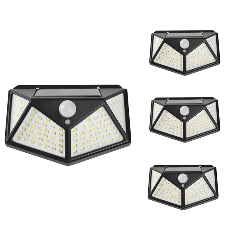 

4Pcs Solar Led Light Outdoor Solar Wall Lamp Garden Decoration Lights With Motion Sensor Waterproof Lamp 100LED 3Mods