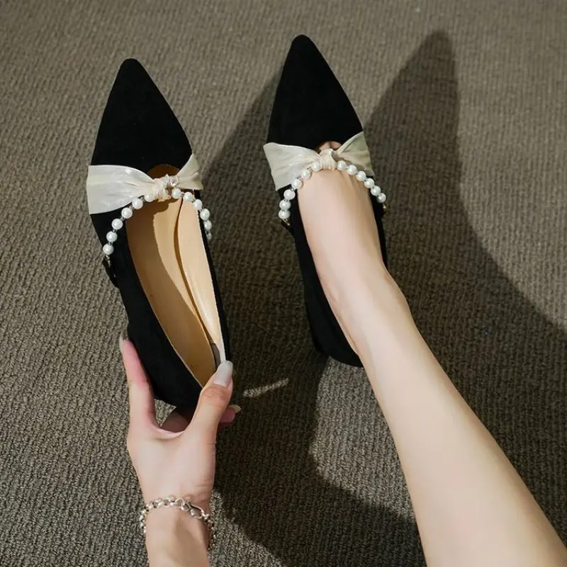 

Spring and Fall Light Fashion Pearl Women's Casual Shoes New Designer with Hot Selling Casual Work Shoes Light Mouth Simple