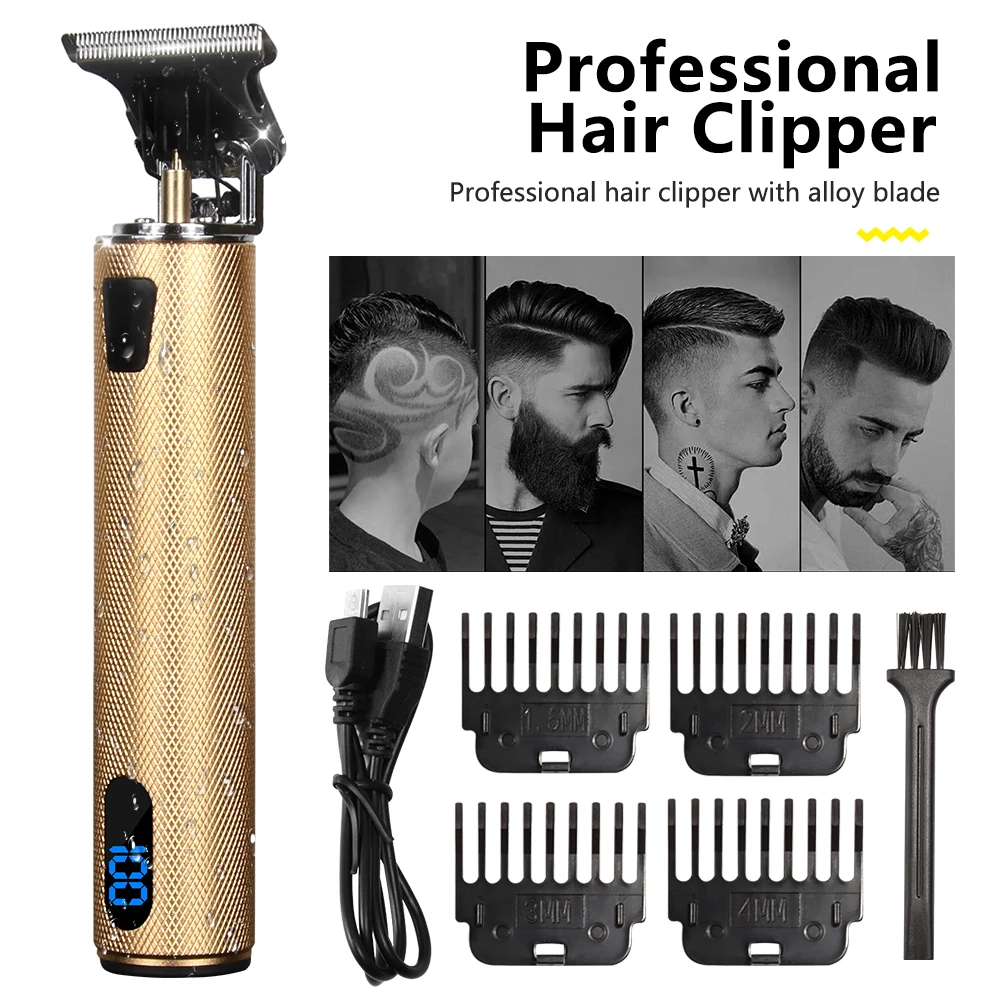 T9 Electric Hair Clipper Rechargeable Shaver Beard Trimmer Professional Men Hair Cutting Machine Beard Barber USB Cordless 2