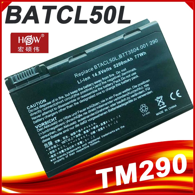 

Laptop batteyr for Acer BATCL50L BATCL50L4 Aspire 9010 Aspire 9100 Aspire 9500 TravelMate 290 291 TravelMate 4050 4150