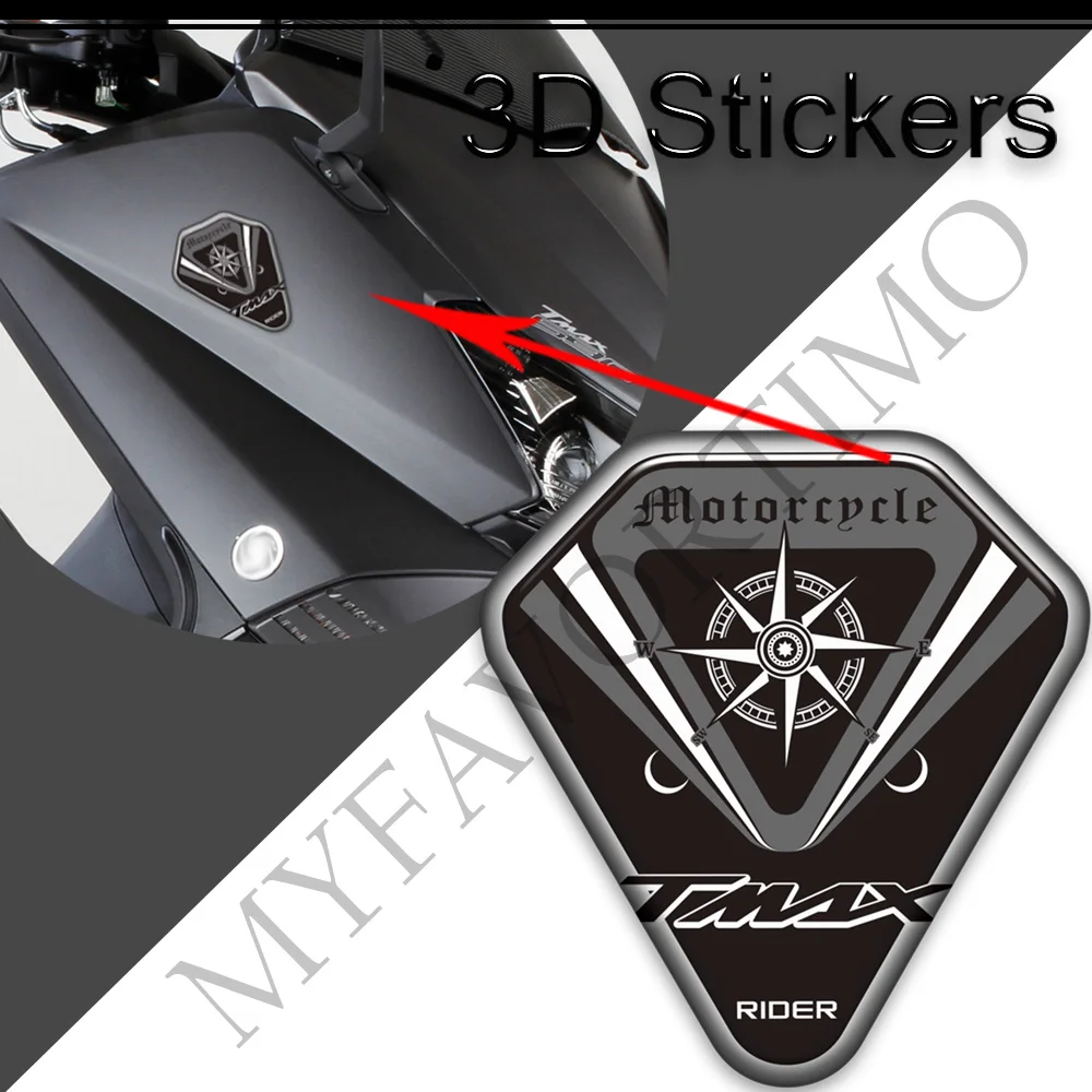 For Yamaha TMAX 400 500 530 560 750 Scooters Windshield Windscreen Screen Wind Shield Emblem Logo Stickers Decals