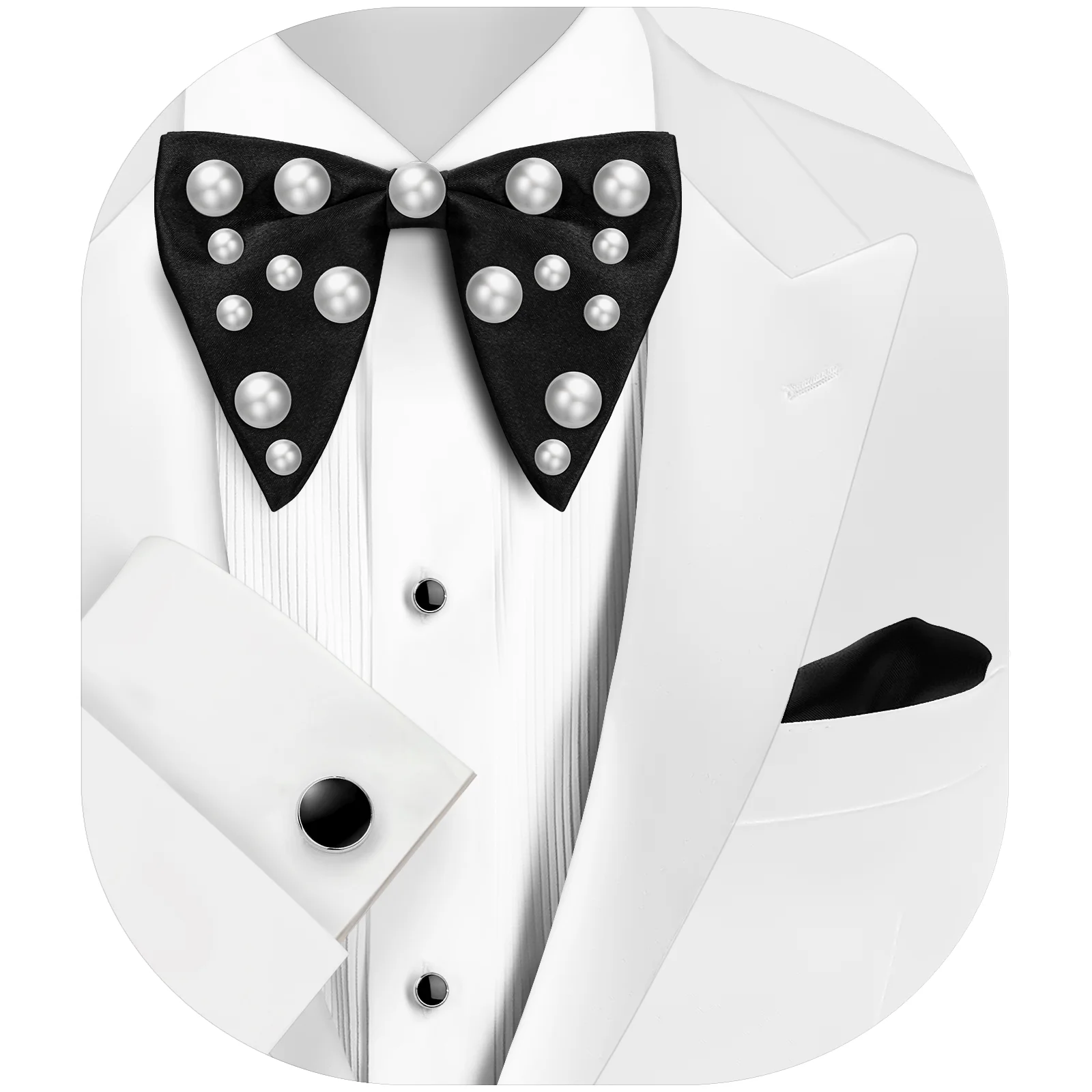 Enlision Men's Pre-Tied Bow Tie - Classic Floral Polka Dot Design, Adjustable Strap, Formal Wedding Tuxedo Accessory