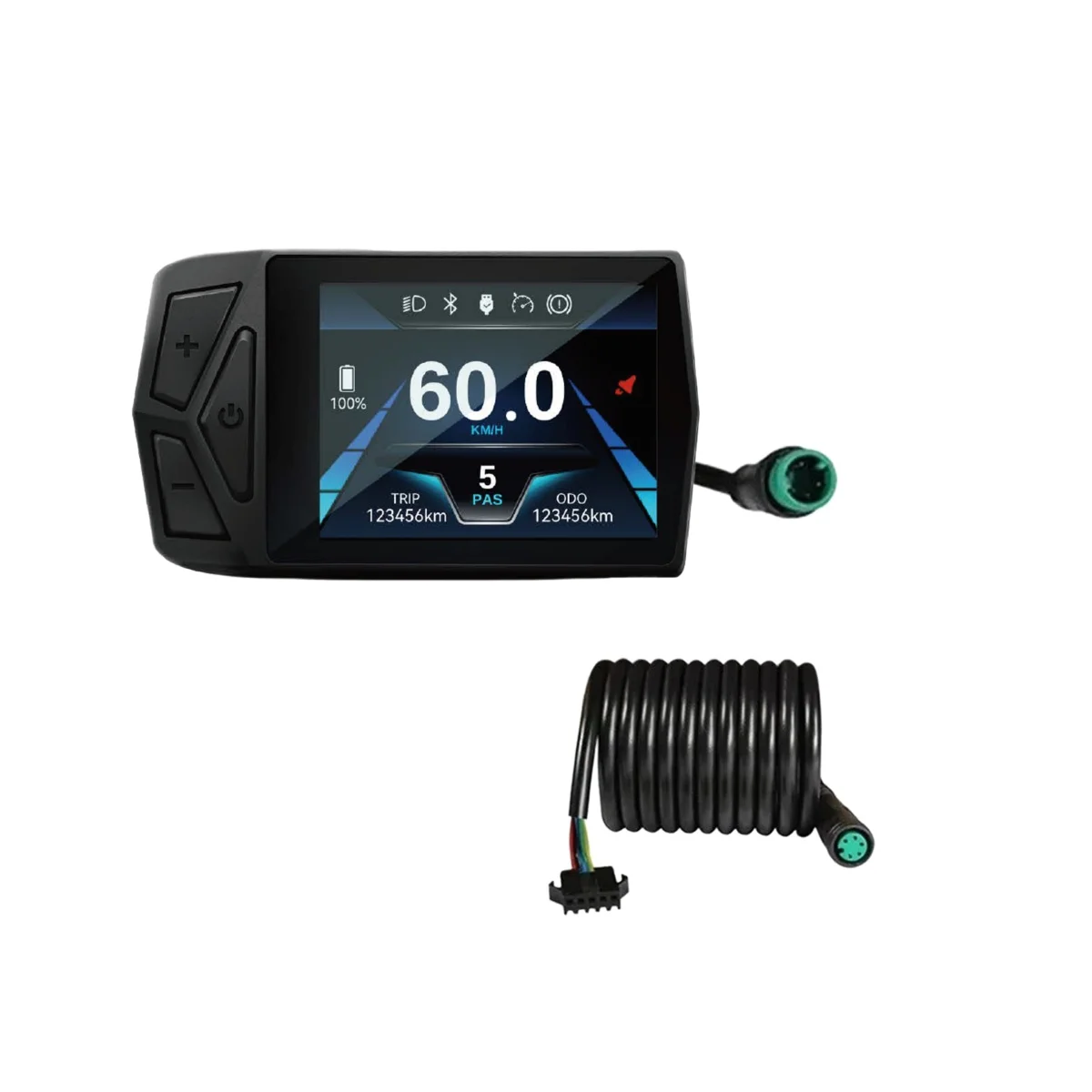 Écran LCD Couleur 4 Pouces Pour Vélo électrique 24V-72V Compteur Avec NFC